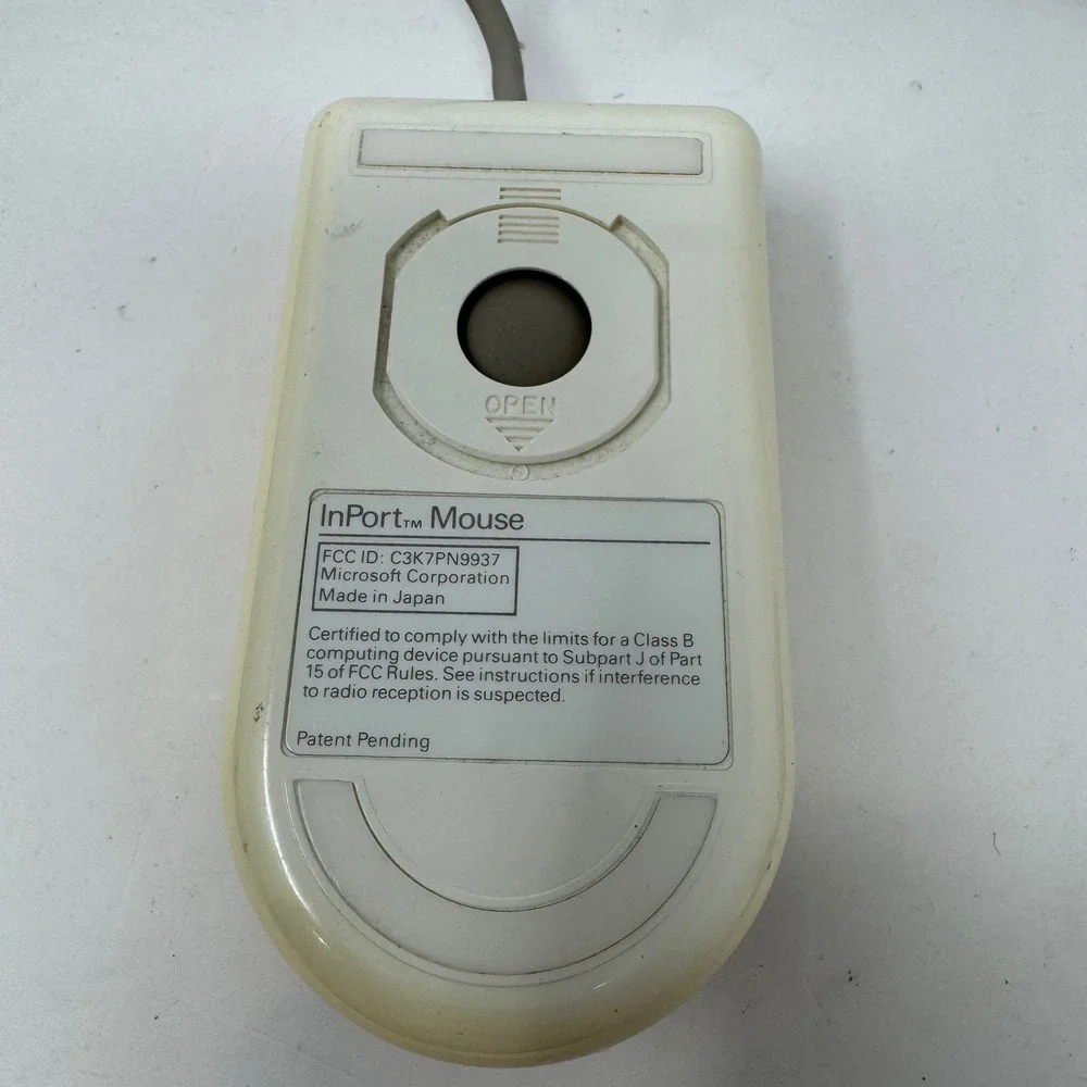 Vintage Microsoft InPort Mouse Dove 2-Button Serial PS2 IBM Interface C3K7PN9937